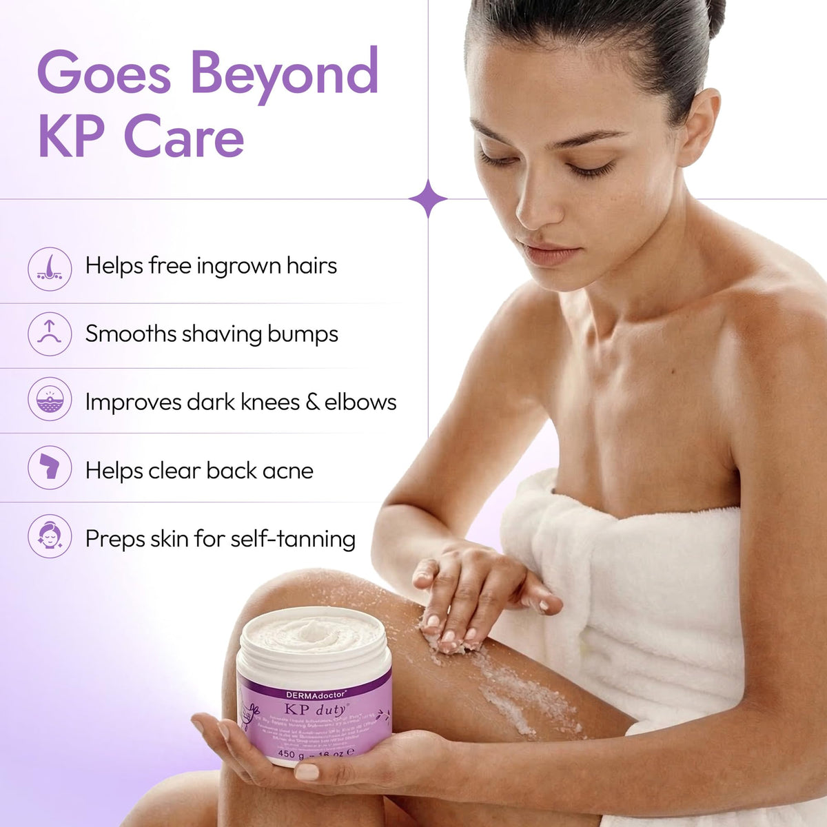 DERMAdoctor placed on bathroom shelf demonstrating routine-ready, skin-smoothing benefit