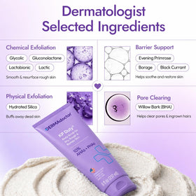 DERMAdoctor lifestyle bathroom scene showing product use and routine-friendly benefit