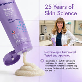 DERMAdoctor before and after photo illustrating improved texture and reduced bump appearance