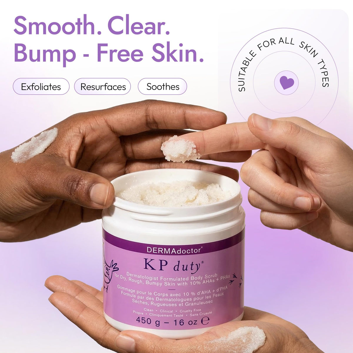 DERMAdoctor label detail highlighting active AHA+PHA blend and ingredient clarity