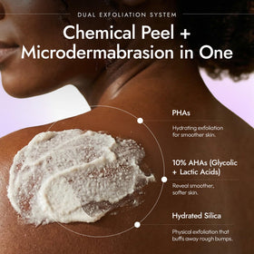 DERMAdoctor in-shower use demonstrating gentle exfoliation and prep-for-shaving benefit
