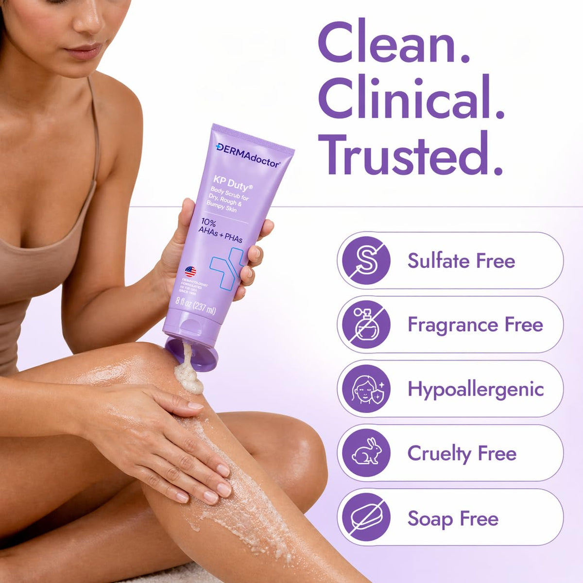 DERMAdoctor packaging detail with cap open showing dispensing and controlled application benefit