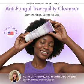 DERMAdoctor applying to scalp, illustrating targeted cleansing benefit