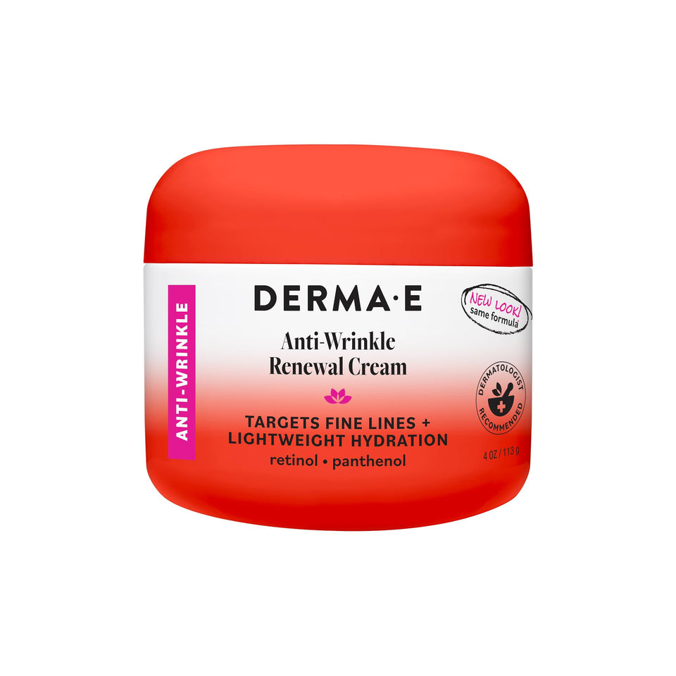 Derma E front jar view showing label and clean-beauty packaging benefit