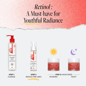 DERMA E before and after scale comparison illustrating refined texture
