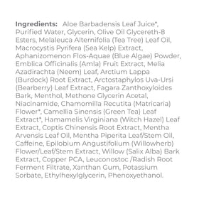 derma-e closeup of tea tree and menthol highlighting clarifying benefit