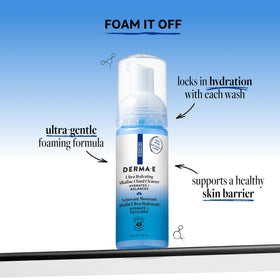 Derma E pump dispenser close-up demonstrating easy, controlled product dispensing benefit