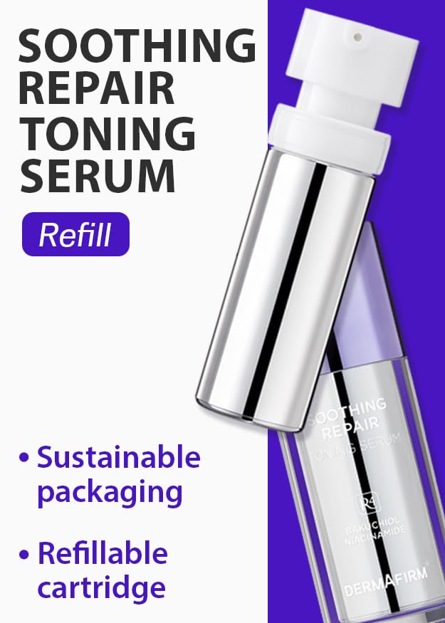 Dermafirm R4 serum texture pouring to show lightweight hydration