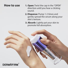 Dermafirm example before and after visuals implying improved skin texture