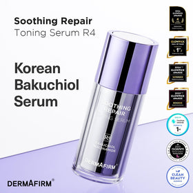 Dermafirm bottle beside common items showing size and travel-friendly benefit