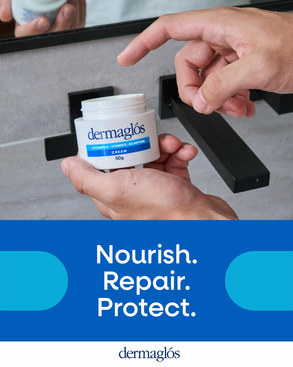 Dermaglós used on healed tattoo illustrating soothing moisture support