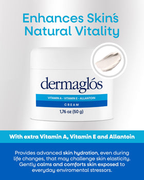 Dermaglós cream texture close-up highlighting rich hydration