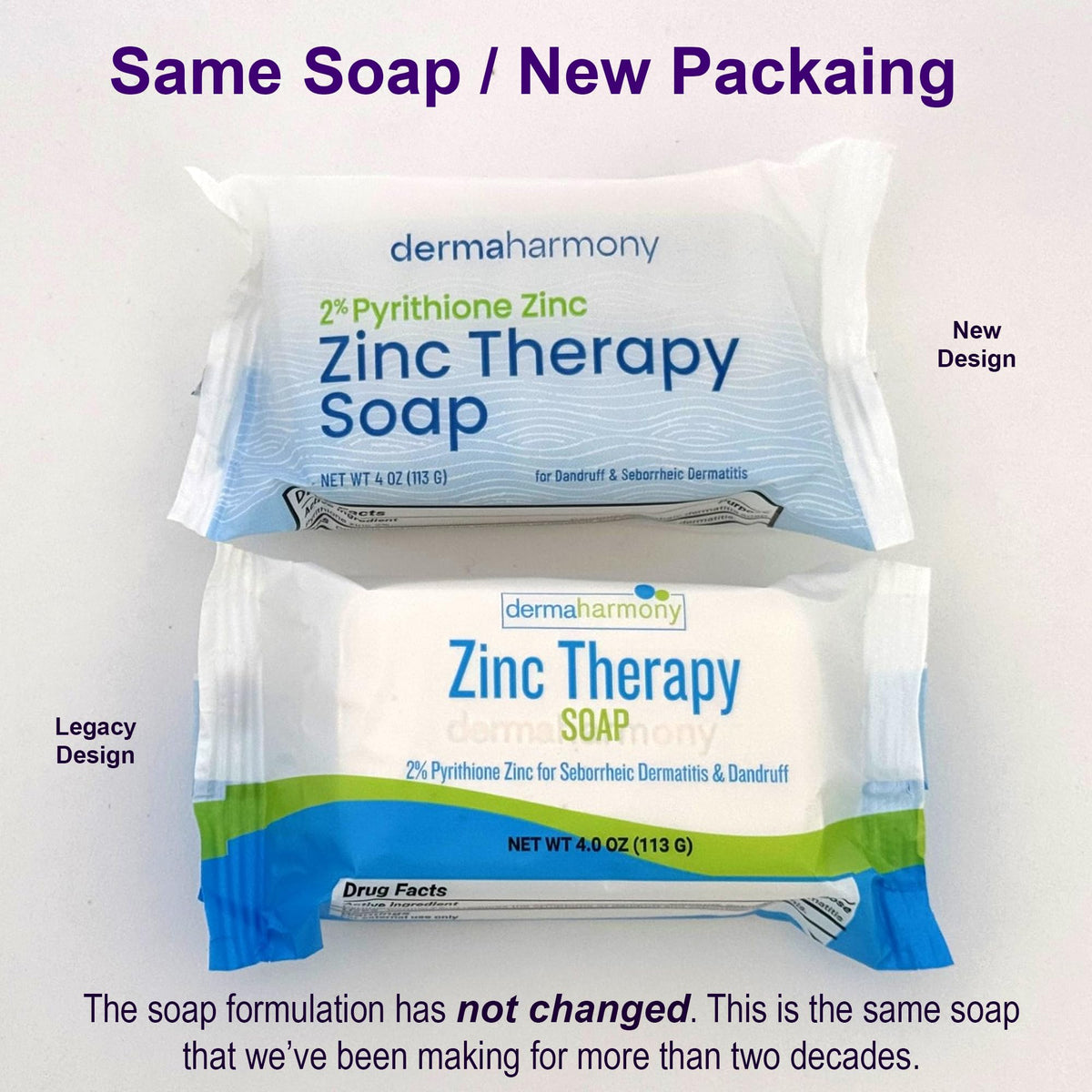 Dermaharmony soap side profile highlighting smooth texture for gentle cleansing