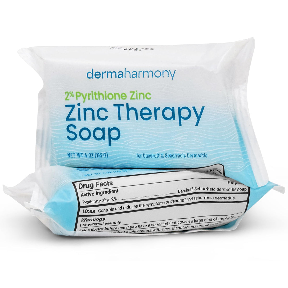 Dermaharmony front packaging showing two 4 oz bars and product name for clarity