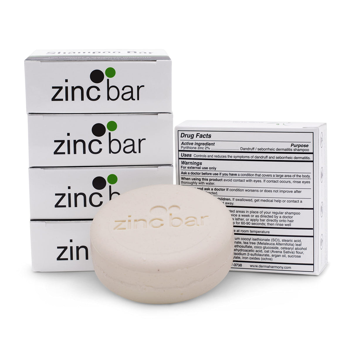 Dermaharmony shampoo bar close-up texture highlighting lather-friendly formula and mildness