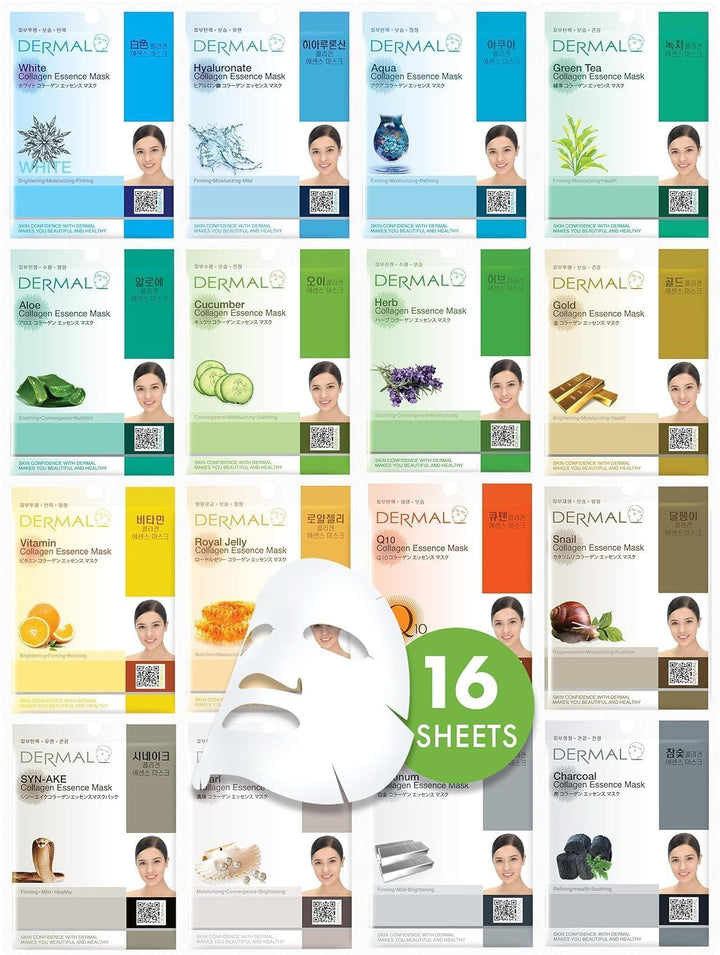 DERMAL front packaging of 16-pack showing variety and gift-ready design