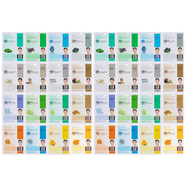 DERMAL front packaging showing full 32 combo pack and variety benefits