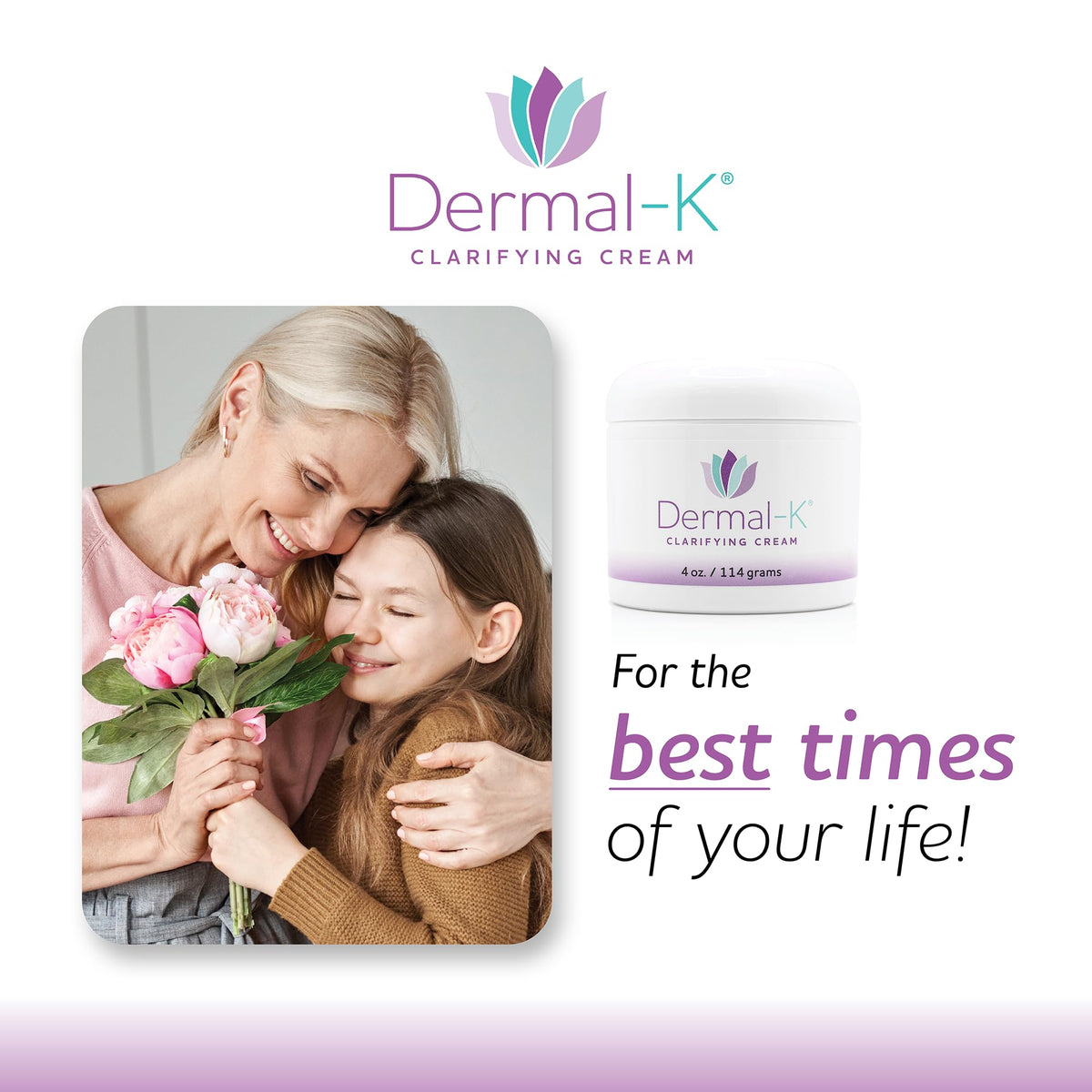 Dermal-K cream on fingertip showing lightweight spreadability benefit