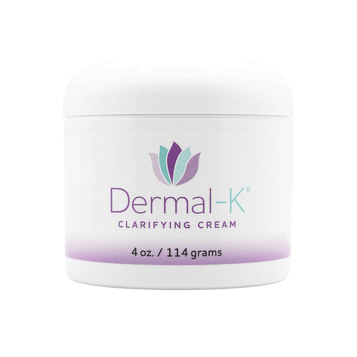 Dermal-K front jar 4 oz showing clear label and hydration benefit