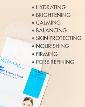 DERMAL mask held in hand before application illustrating easy use