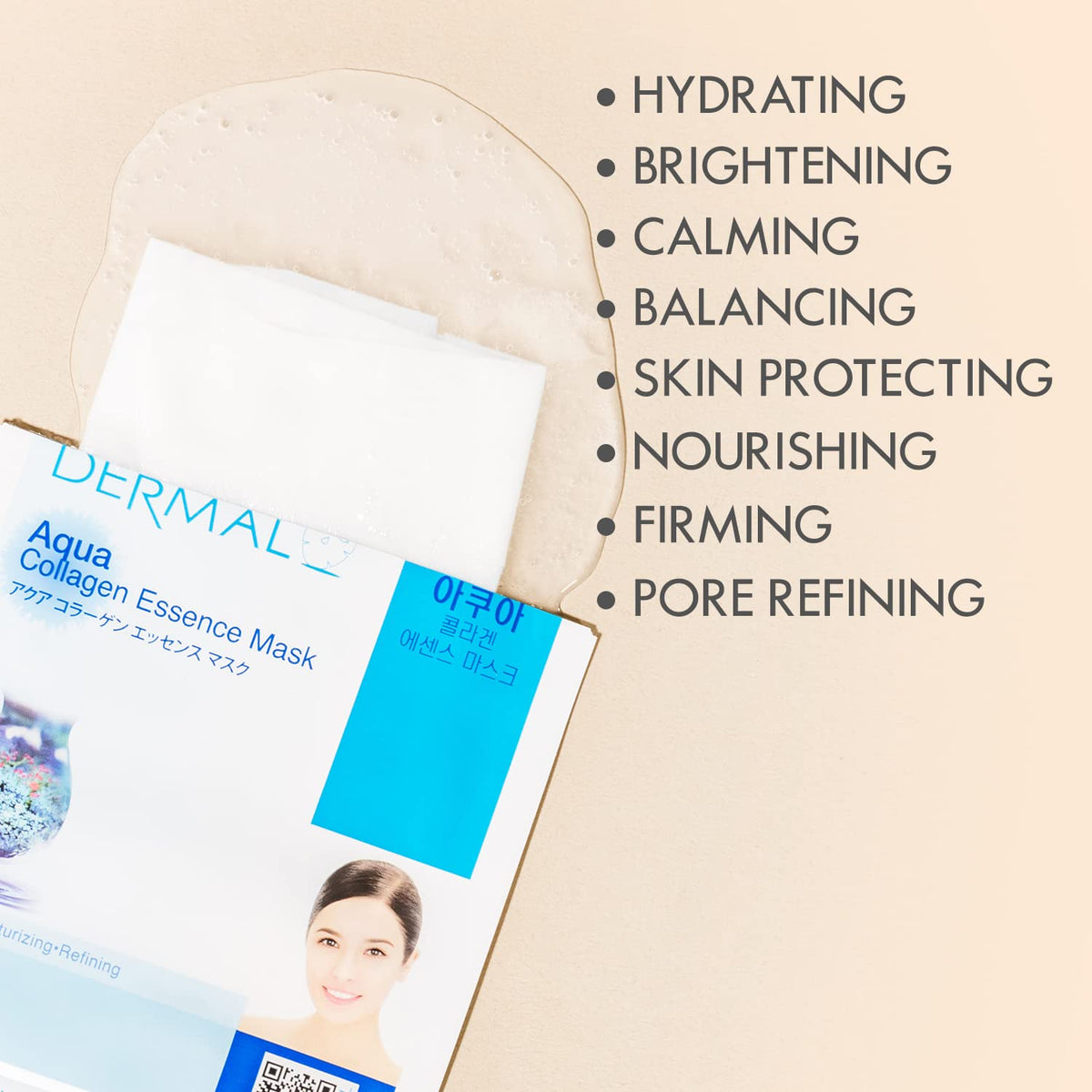 DERMAL applying sheet mask on face demonstrating quick soothing treatment