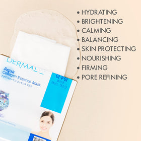 DERMAL applying sheet mask on face demonstrating quick soothing treatment
