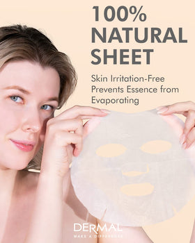 DERMAL mask worn on face in lifestyle setting demonstrating calming benefit
