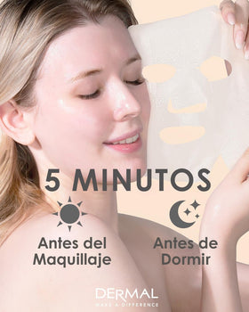 DERMAL hand holding mask to show compact size and travel convenience