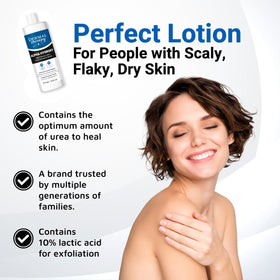 Dermal Therapy bottle staged in bathroom with towel implying daily routine convenience