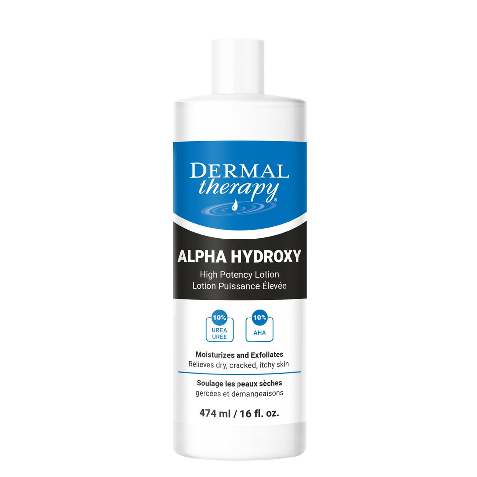 Dermal Therapy front packaging showing 16 fl oz bottle and clear labeling for easy selection