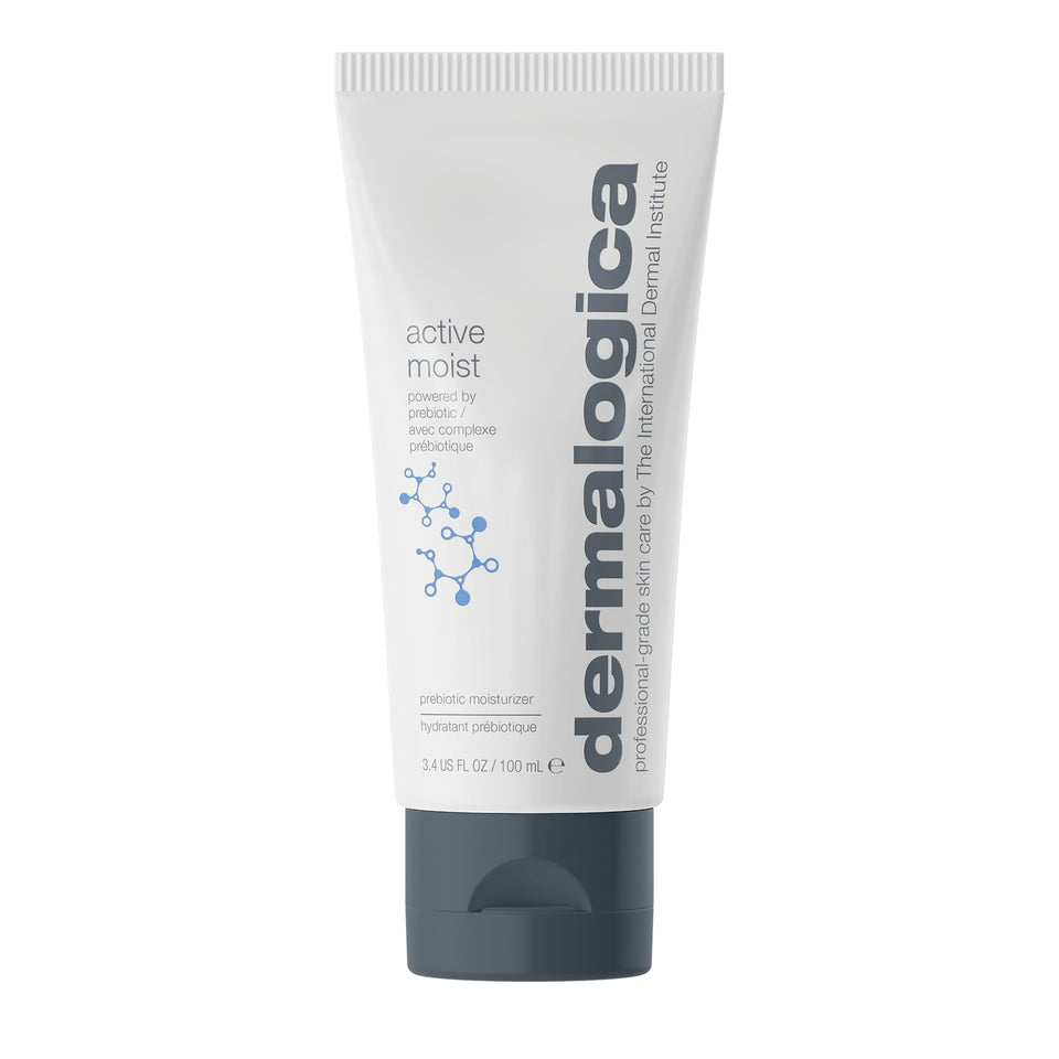 Dermalogica Active Moist front bottle shows lightweight oil-free hydration benefit