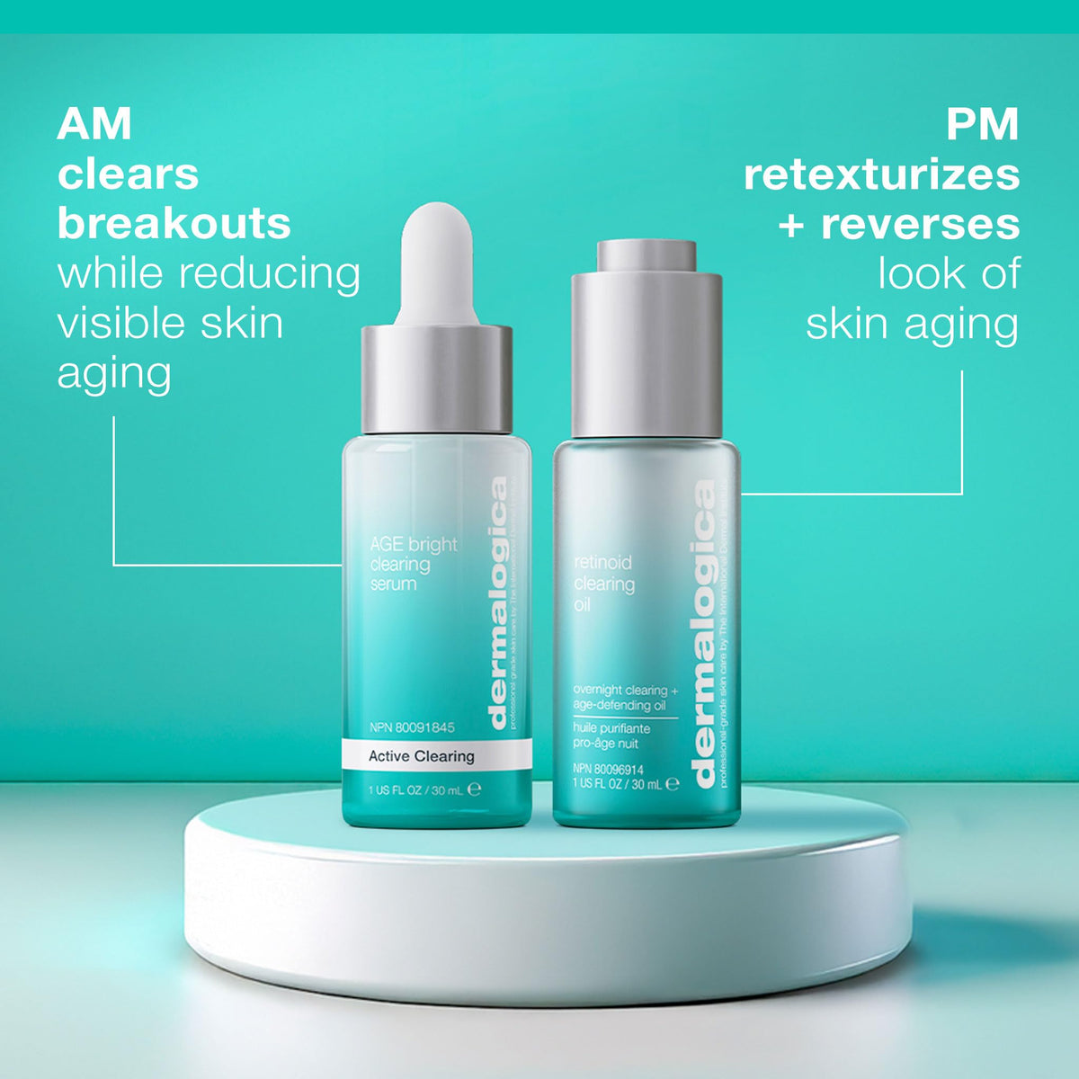 Dermalogica 1 oz bottle next to ruler showing compact travel-friendly size