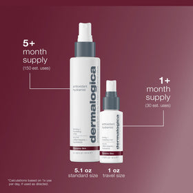 Dermalogica spray applied over makeup providing dewy finish and midday refresh