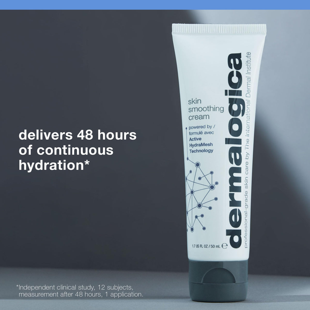 Dermalogica cream applied to hand demonstrating spreadability and instant hydration