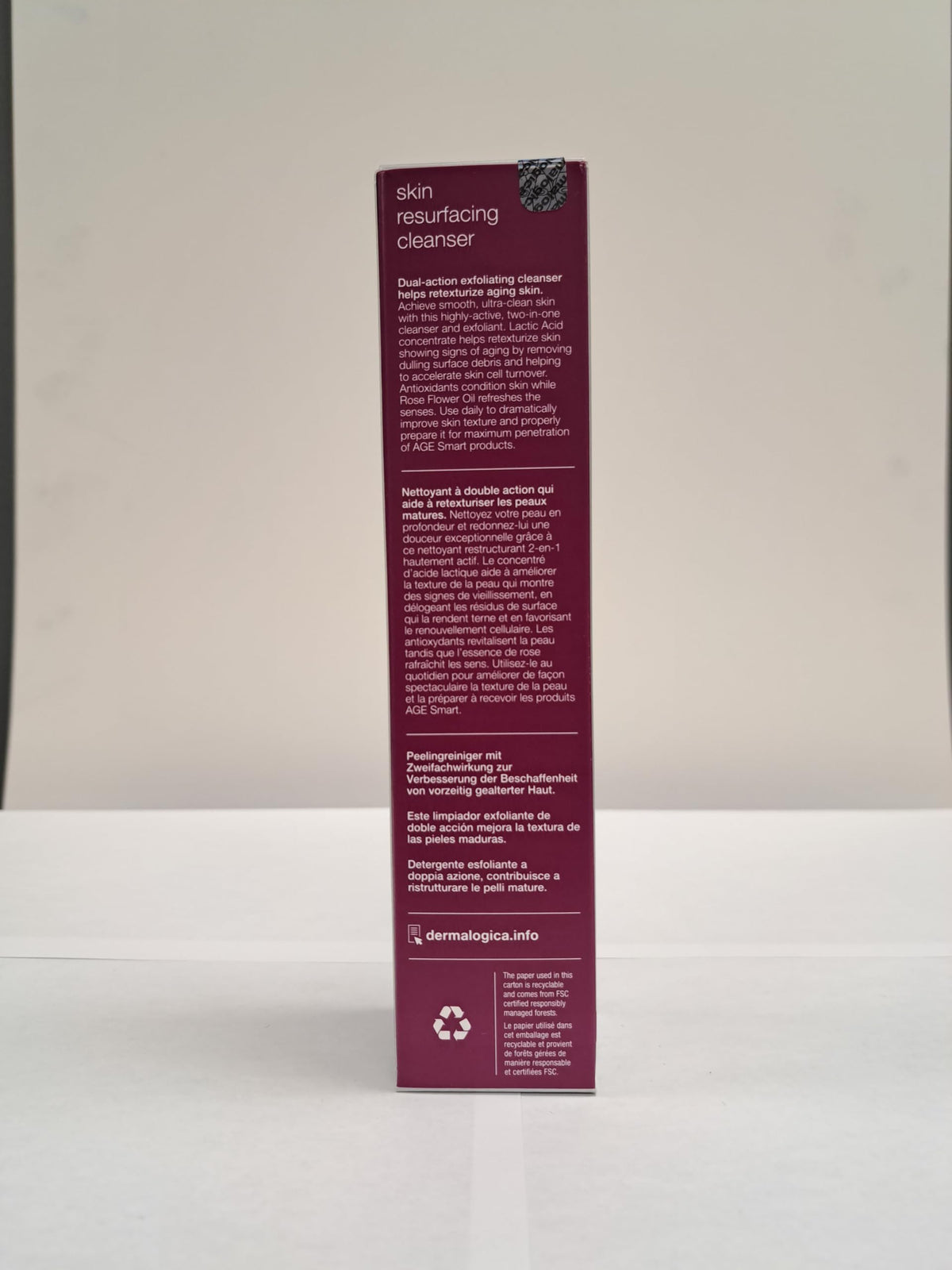 Dermalogica before and after texture comparison illustrating smoother, refined skin appearance