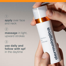 Dermalogica product beside a ruler to show the 1.7 fl oz size