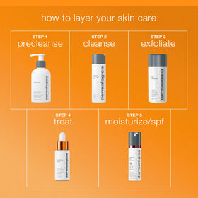 Dermalogica before and after visual showing brighter-looking skin results, demonstrating visible radiance benefit