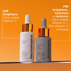 Dermalogica bottle on bathroom shelf conveying daily routine compatibility