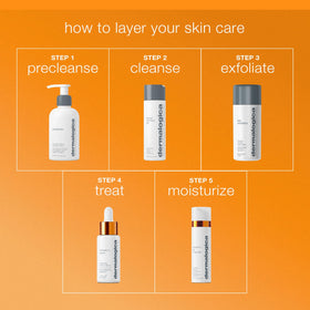 Dermalogica jar in minimalist flatlay conveying layered skincare synergy