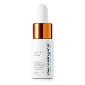 Dermalogica front packaging showing compact 0.34 fl oz bottle and branding, clear benefit of portability