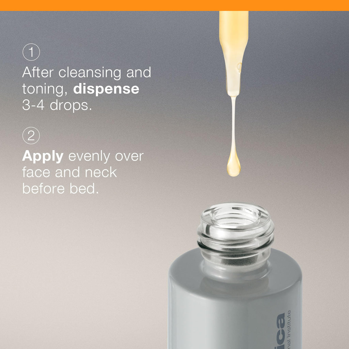 Dermalogica applying serum to neck and jawline showing even coverage benefit