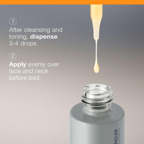 Dermalogica applying serum to neck and jawline showing even coverage benefit