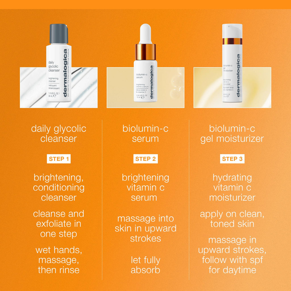 Dermalogica BioLumin-C serum dropper dispensing brightening formula for targeted tone correction
