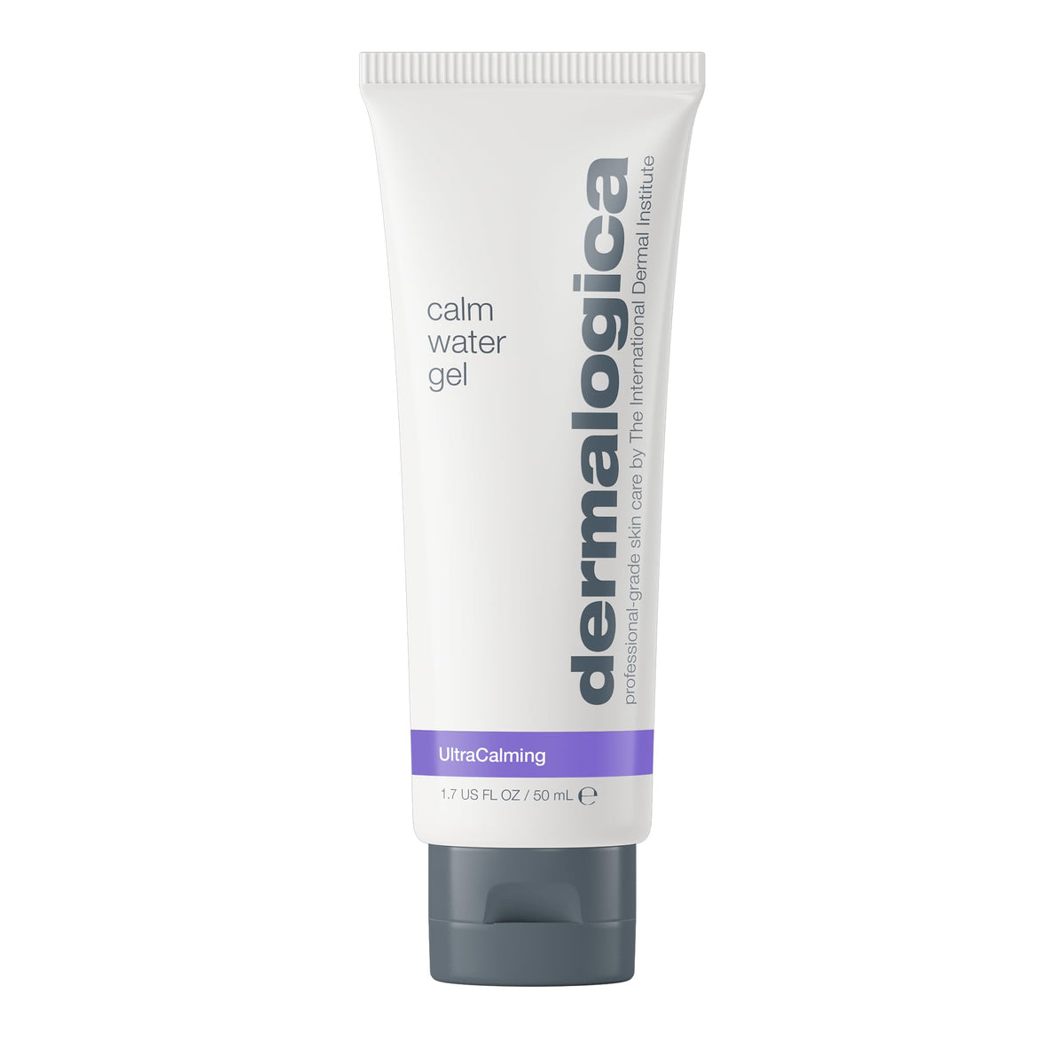 Dermalogica calm water gel front packaging showing sleek jar and label, promotes lightweight hydration