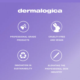 Dermalogica calm water gel on bathroom shelf with towels, conveys daily routine convenience and calm