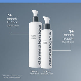 Dermalogica cleanser applied to hand to show smoothing application benefit