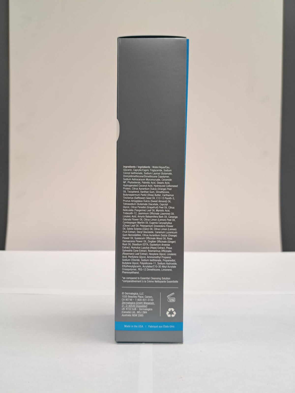 Dermalogica packaging box emphasizing professional brand presentation