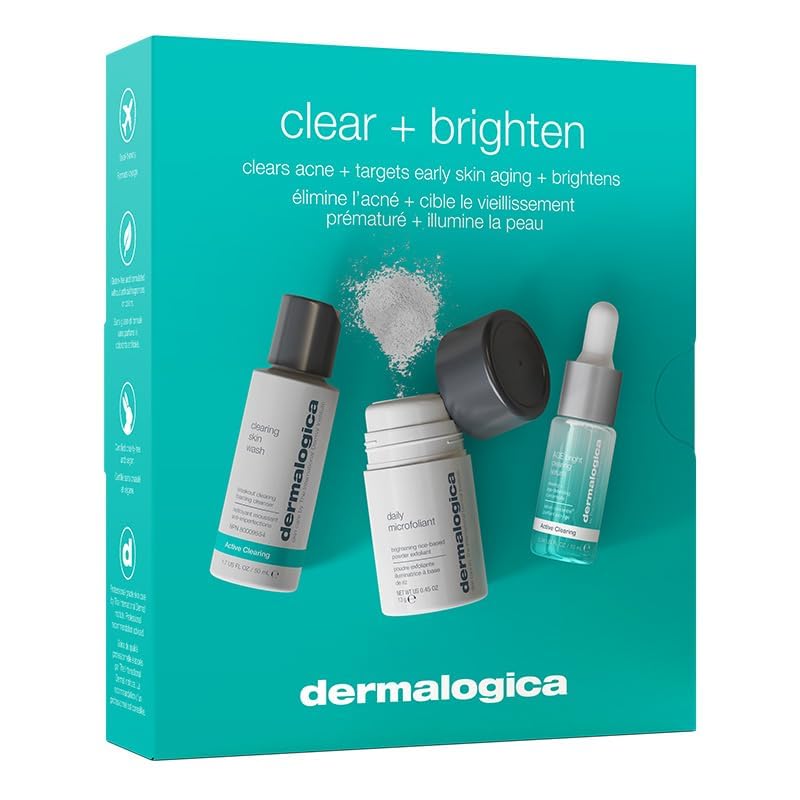 Dermalogica kit front packaging showing complete three-step travel set for clarity