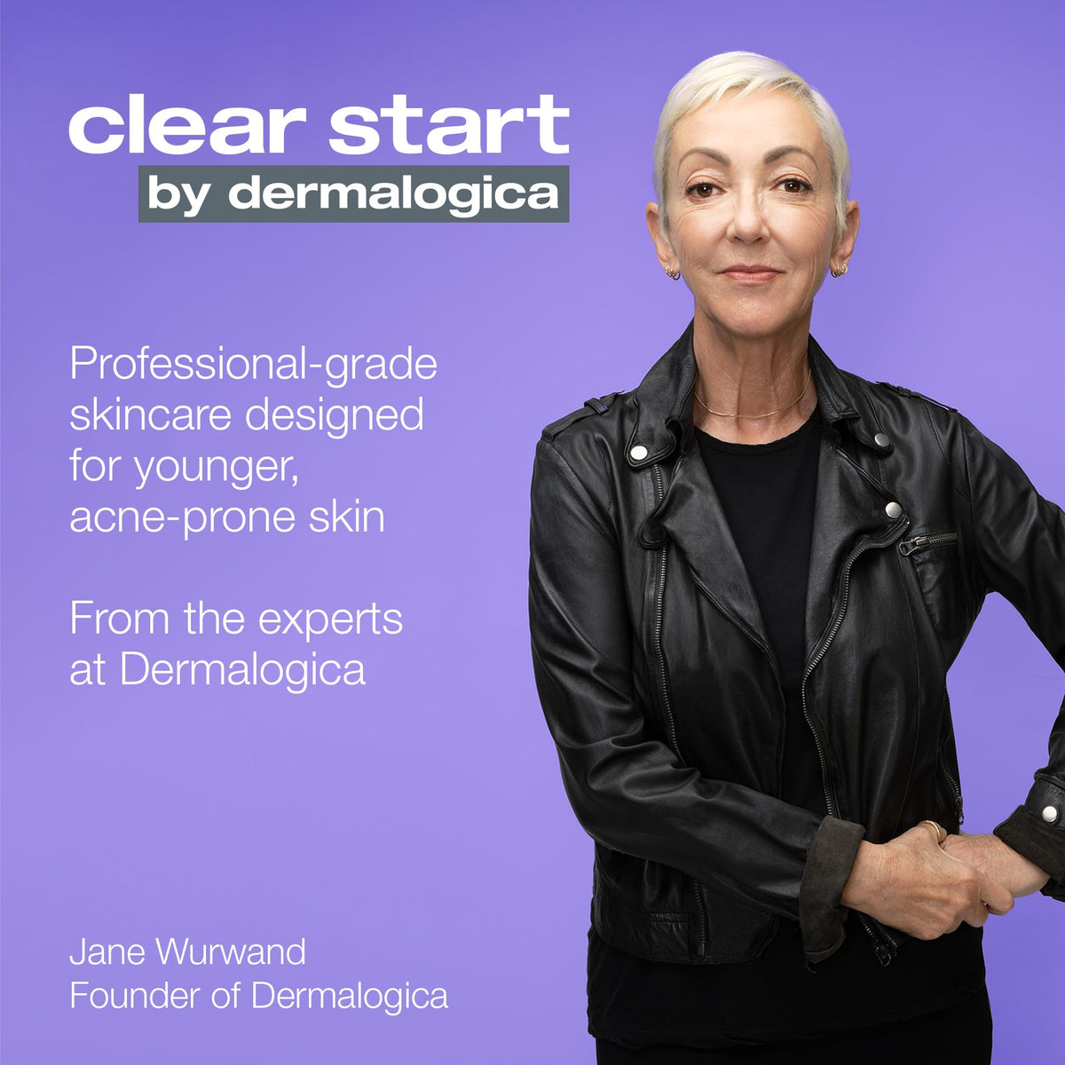 Dermalogica Clear Start on bathroom shelf styled lifestyle shot showing everyday routine benefit