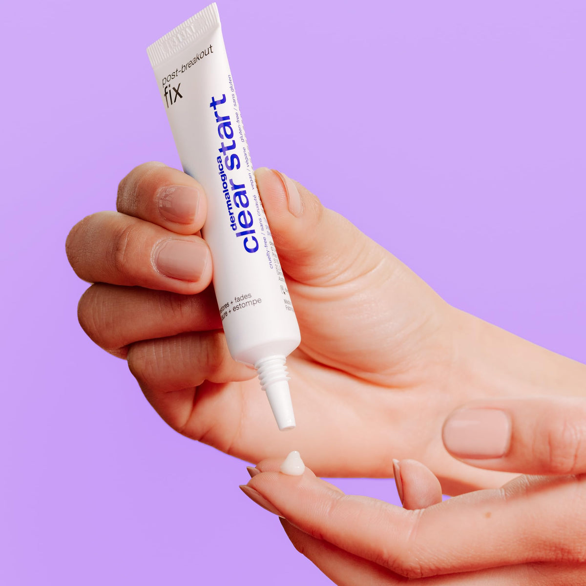 Dermalogica next-to-ruler size comparison showing compact travel-friendly tube